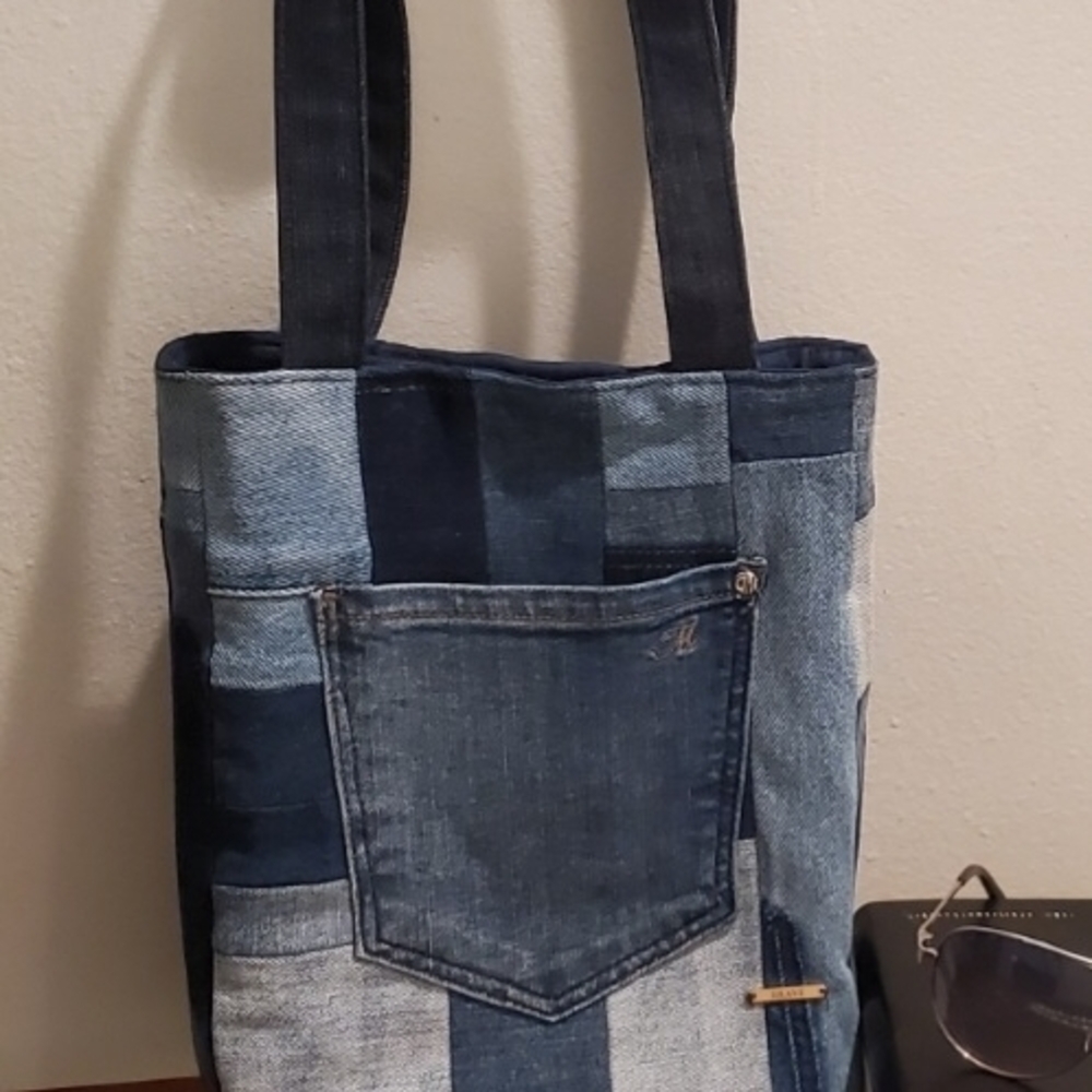 Patchwork Denim Tote Bag